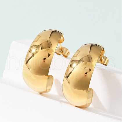 304 Stainless Steel Stud Earrings EJEW-G423-34B-G-1