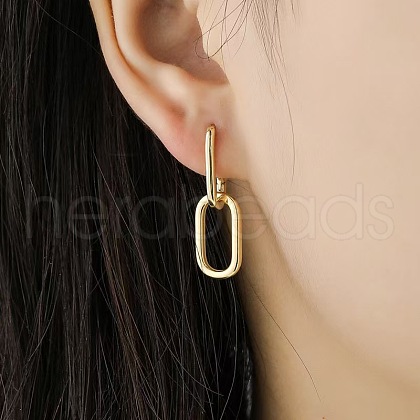 925 Sterling Silver Oval Hoop Earrings QX2219-1-1