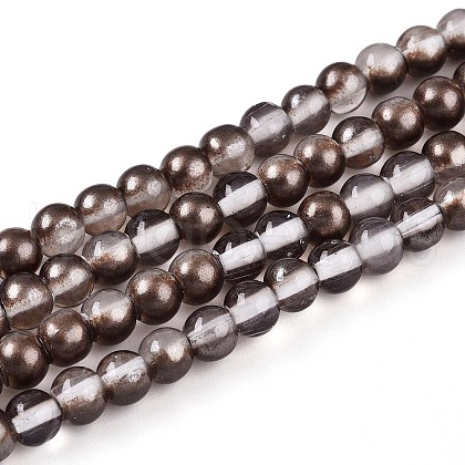Baking Painted Transparent Glass Beads Strands DGLA-N011-4mm-09-1