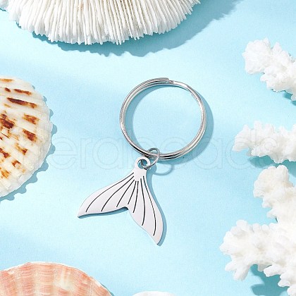Ocean Theme 304 Stainless Steel Keychains KEYC-JKC01213-04-1