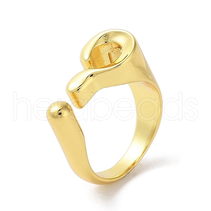 Brass Open Cuff Rings for Women RJEW-A035-03G-1