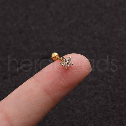 Brass Micro Pave Clear Cubic Zirconia Cartilage Earrings for Women WG50079-07-1