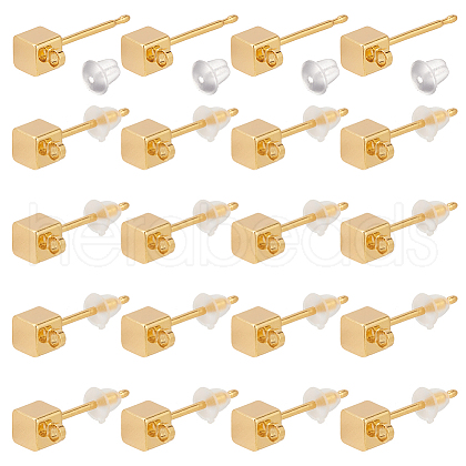 GOMAKERER Brass Stud Earring Findings KK-GO0001-99-1