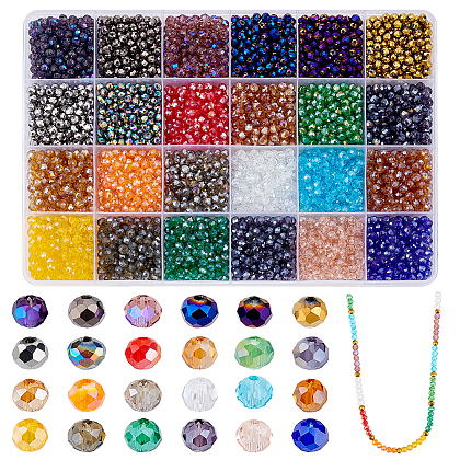 AHADERMAKER Electroplate Glass Beads Strands EGLA-GA0001-21A-1