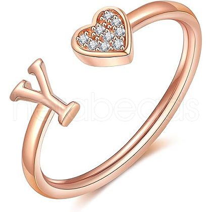 Adjustable Brass Rhinestone Cuff Rings FS-WG29D83-41-1