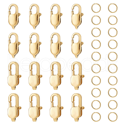 Unicraftale 16Pcs 2 Size Ion Plating(IP) 304 Stainless Steel Lobster Claw Clasps STAS-UN0040-76A-1