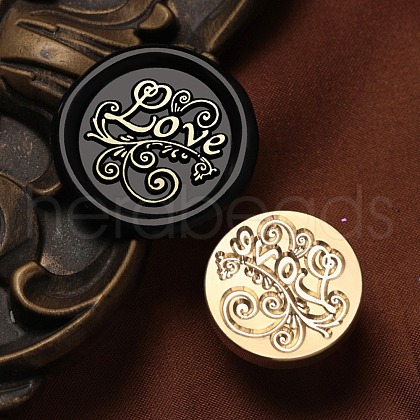 Love Wax Seal Brass Stamp Heads AJEW-M038-01T-G-1