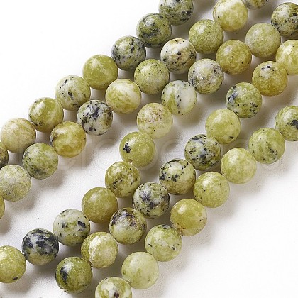 Natural Yellow Turquoise(Jasper) Beads Strands X-G-Q462-10mm-22-1