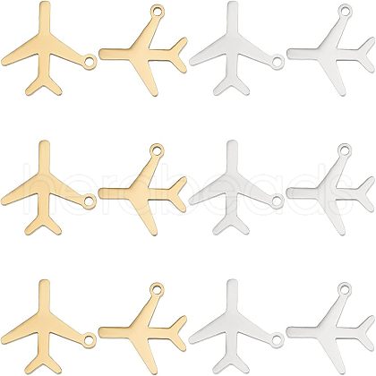 Unicraftale 12Pcs 2 Colors 201 Stainless Steel Pendants STAS-UN0035-68-1