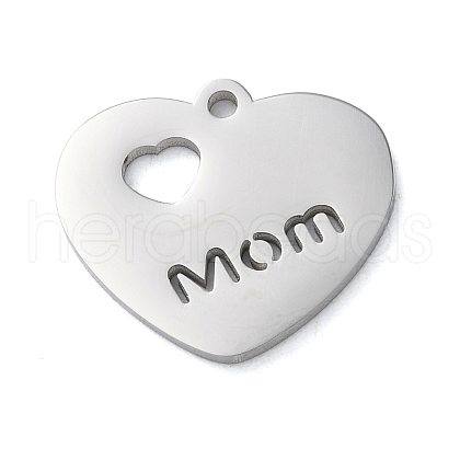Mother's Day Non-Tarnish 304 Stainless Steel Pendants STAS-N104-06P-1