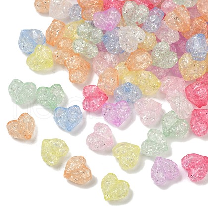 Transparent Crackle Acrylic Beads OACR-B031-09-1