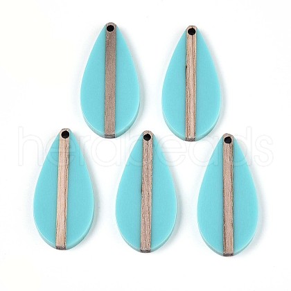 Opaque Resin & Wood Pendants RESI-T057-50A-1