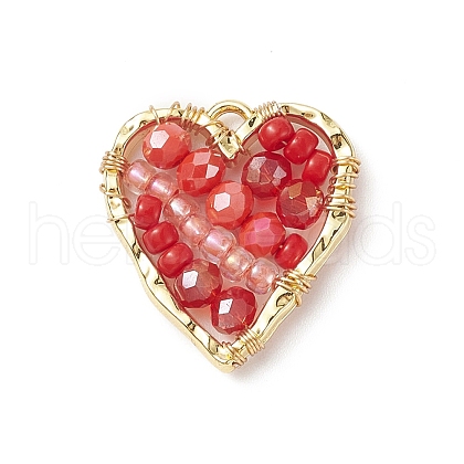 Japanese Seed & Glass Beaded Pendant PALLOY-TA00017-01-1