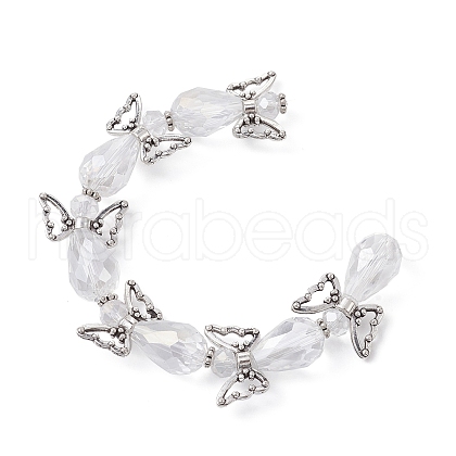 Angel Fairy Shape Electroplate Transparent Glass Beads Strands AJEW-JB01181-03A-1