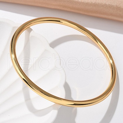 304 Stainless Steel Plain Bangles for Women BJEW-S161-13G-1
