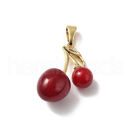 Brass Resin Pendants KK-D383-01G-03-1