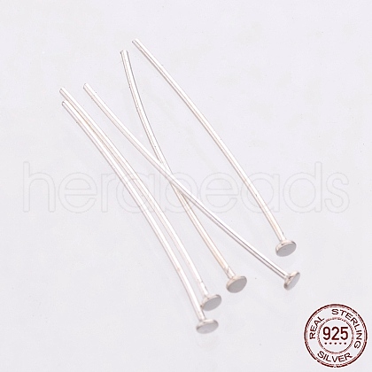 925 Sterling Silver Flat Head Pins STER-K017-25mm-S-03-1