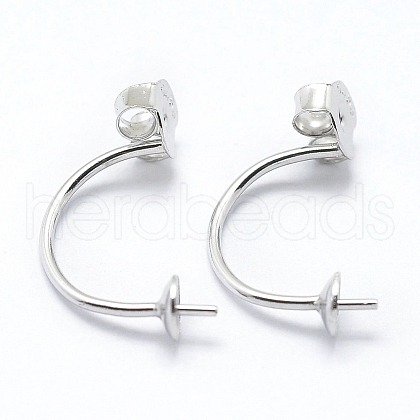 Anti-Tarnish Rhodium Plated 925 Sterling Silver Ear Nuts STER-I014-14P-1