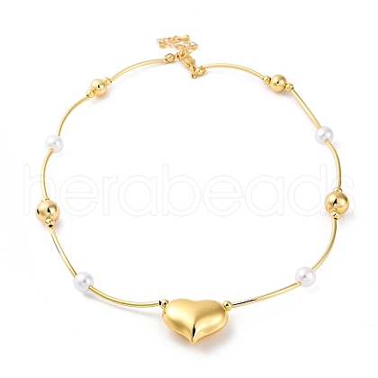 Rack Plating Brass Heart Pendant Necklaces for Women NJEW-C059-01G-03-1