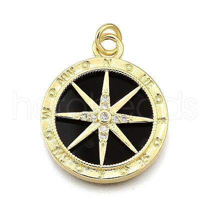 Rack Plating Brass Micro Pave Cubic Zirconia Pendants KK-K401-76G-1