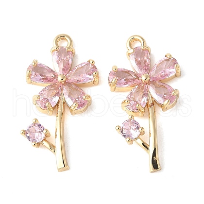 Brass Micro Pave Cubic Zirconia Pendants KK-A253-16G-1
