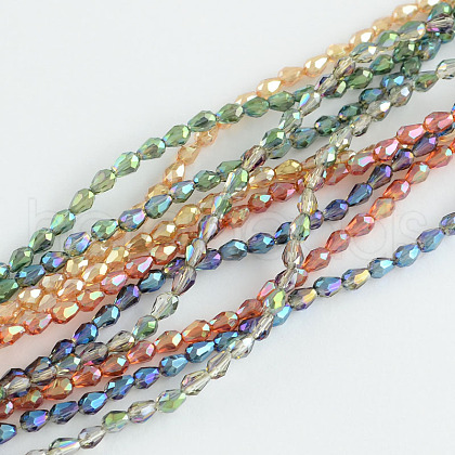 Electroplated Glass Bead Strands EGLA-R147-M-1