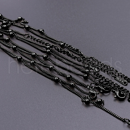 1.5mm Unisex 304 Stainless Steel Satellite Chains Necklaces GC8699-5-1