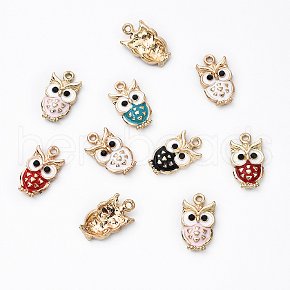 10Pcs Alloy Enamel Pendants ENAM-YW0004-59-1