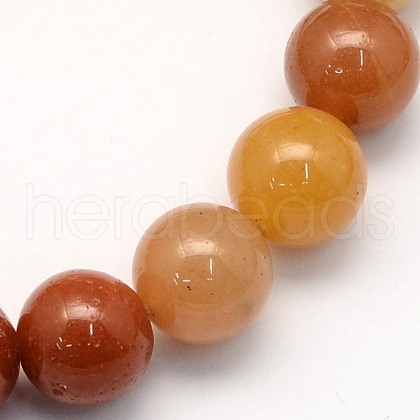 Natural Spring Yellow Jade Round Beads Strands G-S164-8mm-1