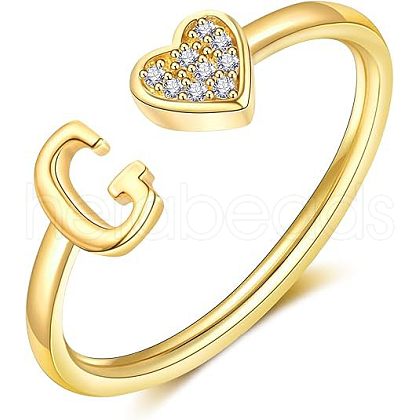Adjustable Brass Rhinestone Cuff Rings FS-WG29D83-07-1