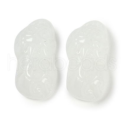 Spray Painted Imitation Jade Glass Beads GLAA-Z007-01F-1