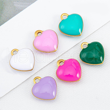 Stainless Steel Enamel Charms PW-WGDFB1D-03-1