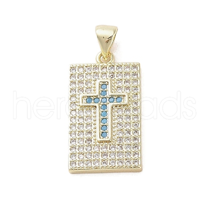 Real 18K Gold Plated Brass Micro Pave Cubic Zirconia Pendants KK-A209-10B-G-1