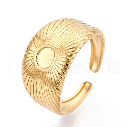 304 Stainless Steel Cuff Ring Components STAS-T066-37G-1