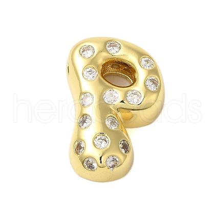 Rack Plating Brass Micro Pave Clear Cubic Zirconia Perdants KK-C067-11G-P-1