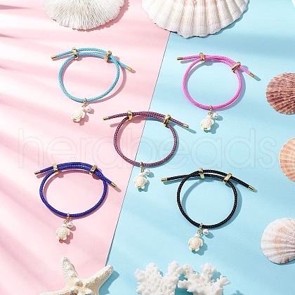 Dyed Synthetic Turquoise Charm Bracelets BJEW-JB11827-1