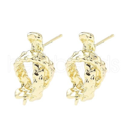 Brass Stud Earring Findings KK-Z106-03G-02-1