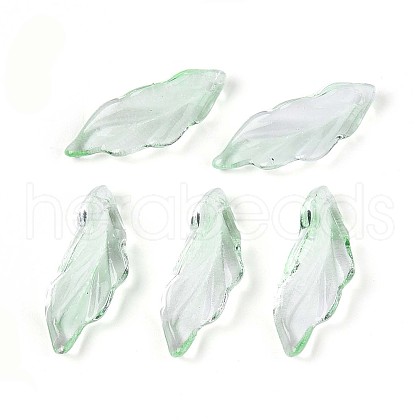 Baking Painted Transparent Glass Pendants DGLA-N014-01E-1