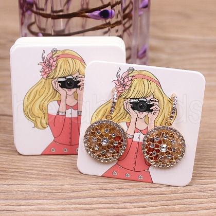 Square Paper Earring Display Cards CDIS-C004-02B-1