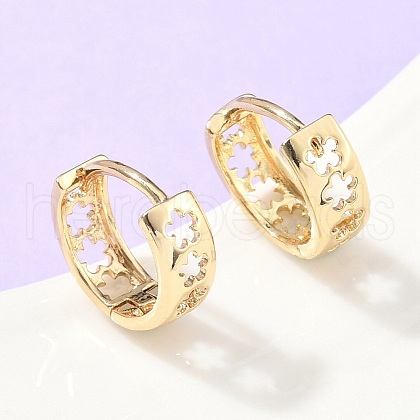 Hollow Flower Brass Hoop Earrings EJEW-Z102-18G-1
