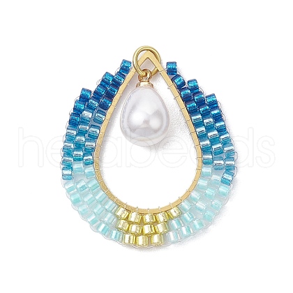 Seed Beads Pendants PALLOY-MZ00218-1