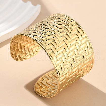 304 Stainless Steel Cuff Bangles for Women AJEW-P127-24G-1