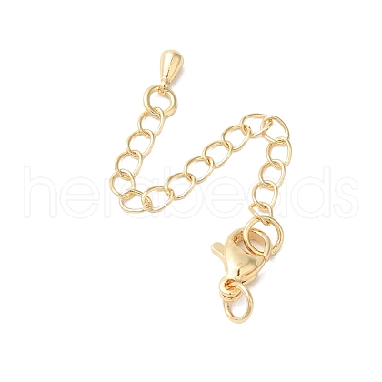 Rack Plating Brass Ends with Chain and Lobster Claw Clasps KK-F873-06LG-1