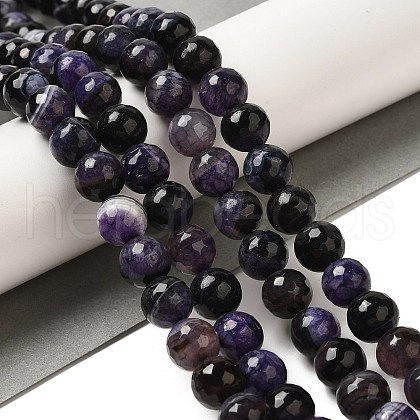 Natural Agate(Dyed & Heated) Beads Strands G-H066-B11-03-1