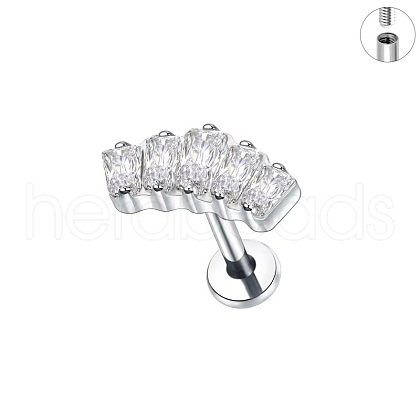 G23 Titanium Micro Pave Clear Cubic Zirconia Cartilage Earrings WG0DE3D-59-1