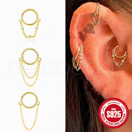 925 Sterling Silver Hoop Cartilage Earrings FS-WG5B1DD-01-1