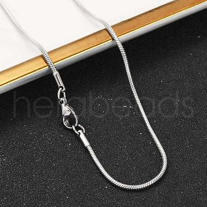 Tarnish Resistant 1.5mm 316 Surgical Stainless Steel Snake Chain Necklaces STAS-D064-1