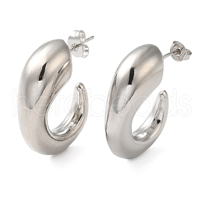 Rack Plating Brass Round Stud Earrings EJEW-Z019-10P-1