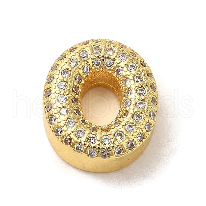 Brass Micro Pave Clear Cubic Zirconia Charms ZIRC-C009-01G-O-1