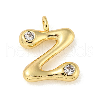 Rack Plating Brass Micro Pave Cubic Zirconia Pendants KK-A200-24G-Z-1